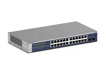 Offre NETGEAR GS724Tv6 Géré L2+/L3 Gigabit Ethernet (10/100/1000) 1U Bleu, Gris