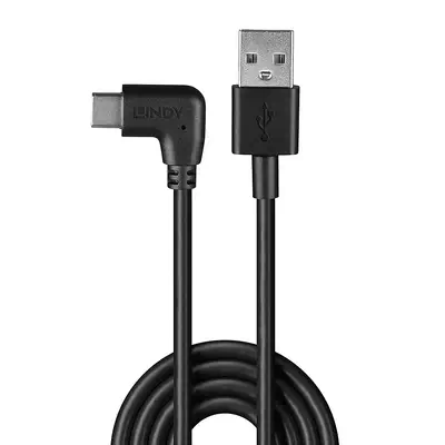 LINDY 0.5m USB 2.0 Type A to C Cable 90 Right Angle - Lindy - Câble Audio - visuel 2
