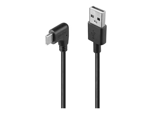 LINDY 1m USB 2.0 Type A to C Cable 90 Right Angle - Lindy - Câble Audio - visuel 3