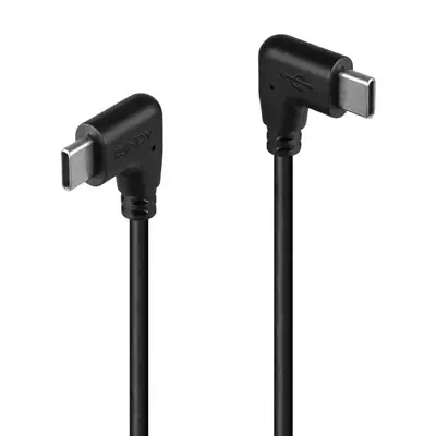 LINDY 0.5m USB 2.0 Type C Cable 2 x 90 Right Angle - Lindy - Câble Audio - visuel 1