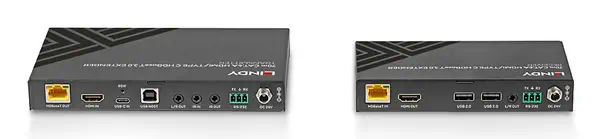 Extender KVM Cat.6A HDMI 4K60 & Type C HDBaseT 3.0, 70m - Lindy - Connectique - visuel 4