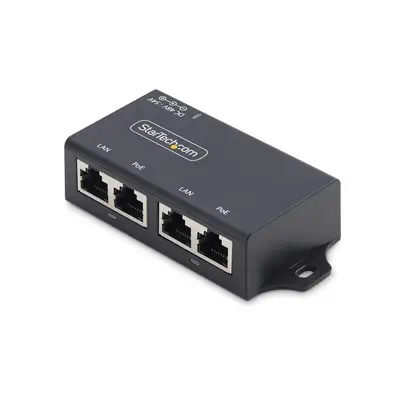 Injecteur PoE+ 2 Ports Gigabit Midspan, 10/100/1000Mbps, PoE+ (802.3af/802.3at), 30W, Ethernet 1Gbps - StarTech - Boitier d'alimentation - visuel 1