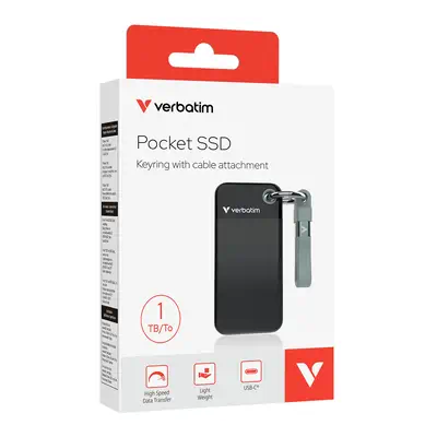 Verbatim Pocket SSD 1 To USB Type-C 3.2 Gen 2 (3.1 Gen 2) Noir, Gris - Disque dur Externe - visuel 2