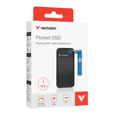 Verbatim Pocket SSD 1 To USB Type-C 3.2 Gen 2 (3.1 Gen 2) Noir, Bleu - Disque dur Externe - visuel 2