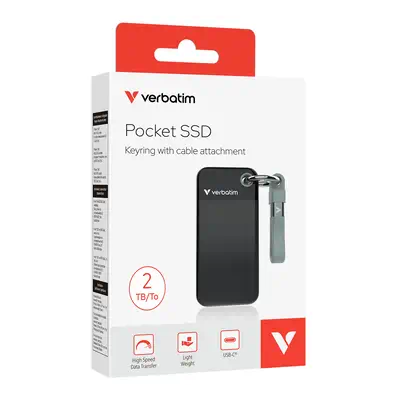 Verbatim Pocket SSD 2 To USB Type-C 3.2 Gen 2 (3.1 Gen 2) Noir, Gris - Disque dur Externe - visuel 2