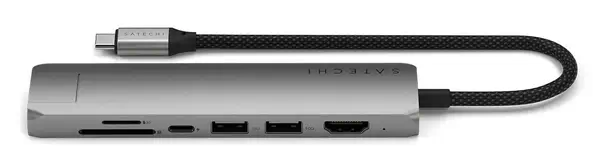 Satechi ST-P7SM hub & concentrateur USB Type-C 10000 Mbit/s Gris - Station d'accueil pour portable - visuel 3