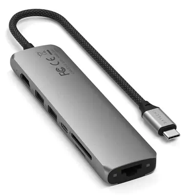Satechi ST-P7SM hub & concentrateur USB Type-C 10000 Mbit/s Gris - Station d'accueil pour portable - visuel 5