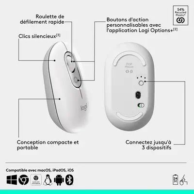 Logitech 910-007411 souris Universel Ambidextre Bluetooth Optique - Souris - visuel 8