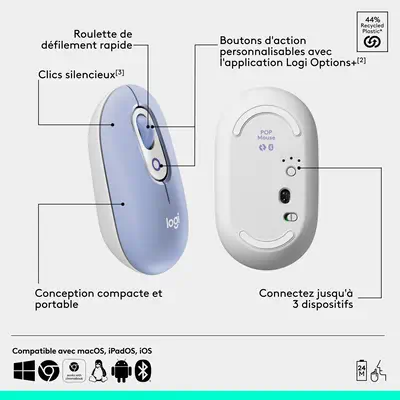 Logitech 910-007414 souris Universel Ambidextre Bluetooth Optique - Souris - visuel 8