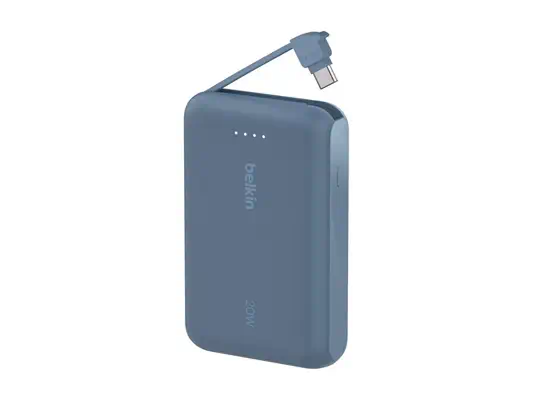 BELKIN 10k PD20w Integrated USB-C Cable Power Bank Blue - Belkin - Câbles d'alimentation - visuel 4