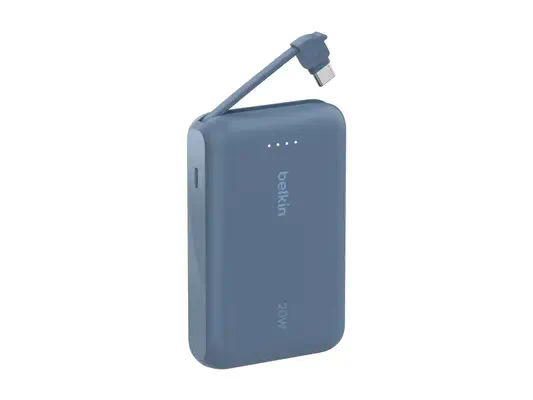 BELKIN 10k PD20w Integrated USB-C Cable Power Bank Blue - Belkin - Câbles d'alimentation - visuel 2