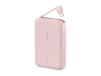 Avis BELKIN 10k PD20w Integrated USB-C Cable Power Bank Pink