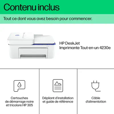 DeskJet 4230e Sans fil All-in-One Couleur Imprimante, Instant Ink; Copieur, Scanner - HP - Multifonctions Jet d'encre - visuel 2