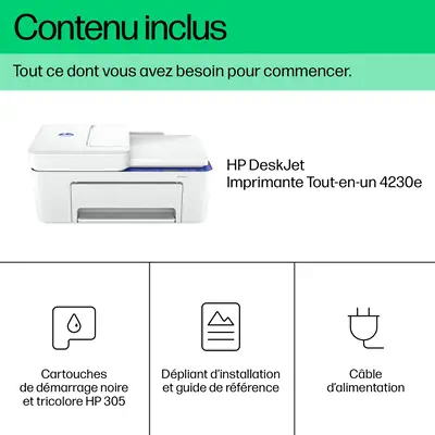 DeskJet 4230e Sans fil All-in-One Couleur Imprimante, Instant Ink; Copieur, Scanner - HP - Multifonctions Jet d'encre - visuel 10