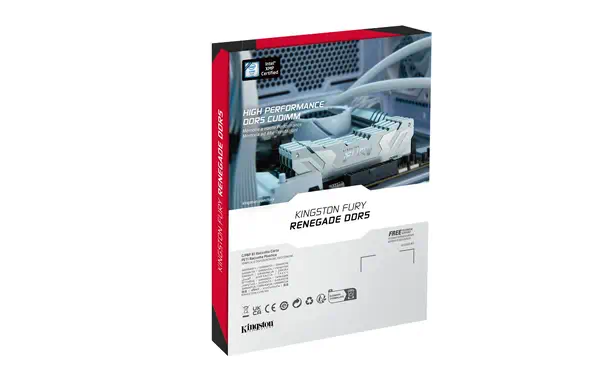 48 Go 8400MT/s DDR5 CL40 CUDIMM (kit de 2) FURY Renegade White XMP - Kingston - Mémoire - visuel 6