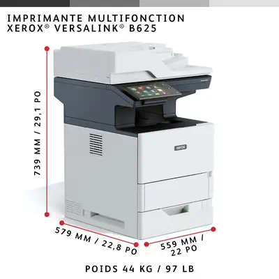 VersaLink B625 A4 61 ppm - Copie/Impression/Numérisation/Fax recto verso PS3 PCL5e/6 2 magasins 650  - Xerox - Multifonctions Laser - visuel 6