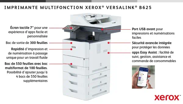 VersaLink B625 A4 61 ppm - Copie/Impression/Numérisation/Fax recto Xerox - visuel 1 - hello RSE - Grâce au programme Green World Alliance, recyclez aisément vos cartouches de toner et réduisez votre impact environnemental.