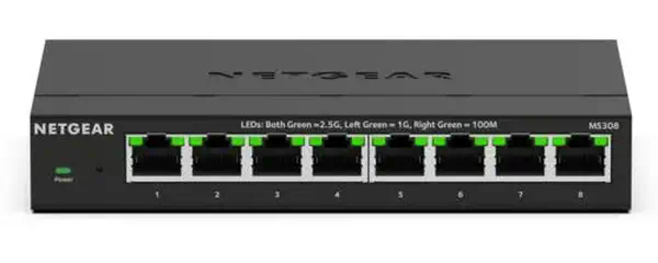 NETGEAR MS308E Non-géré 2.5G Ethernet (100/1000/2500) Noir Netgear - visuel 1 - hello RSE - Des performances fiables