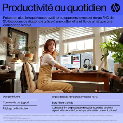 Écran FHD HP V22v G5 HP - visuel 1 - hello RSE - HP Display Center