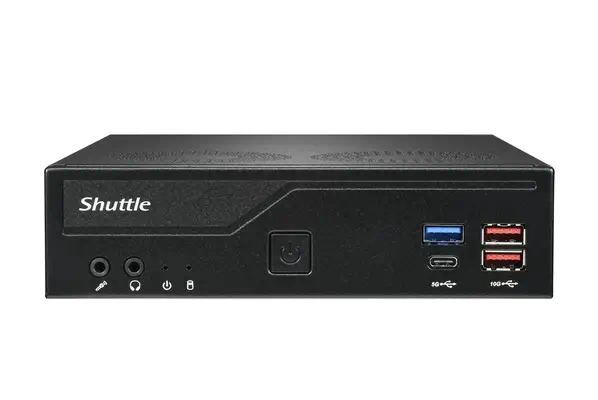 Slim PC DH770 , S1700, 2x HDMI, 2x DP , 2x 2.5G LAN, 2x COM, 8x USB, 1x 2.5", 2x M.2, fonctionnement - Shuttle - Barebone - visuel 1