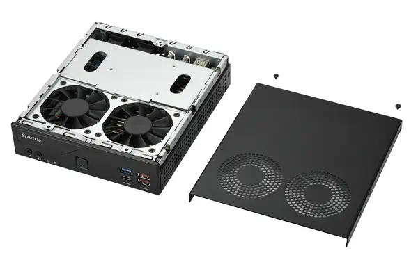 Slim PC DH770 , S1700, 2x HDMI, 2x DP , 2x 2.5G LAN, 2x COM, 8x USB, 1x 2.5", 2x M.2, fonctionnement - Shuttle - Barebone - visuel 5