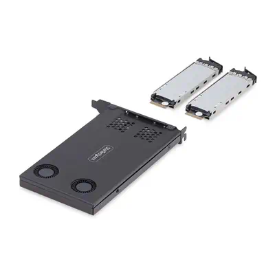 Double Baie M.2 NVMe SSD vers PCIe x8 avec Plateau Amovible, Bifurcation PCIe requise, Installation  - StarTech - Disque dur SSD - visuel 3
