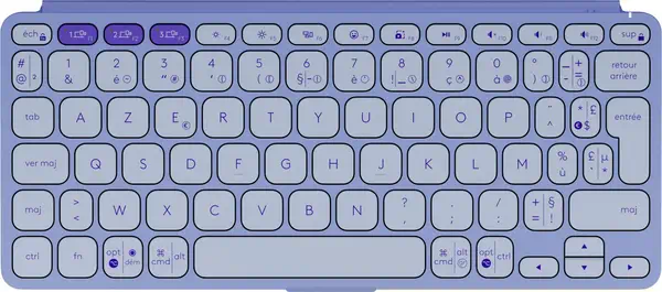Logitech 920-012969 clavier Universel Bluetooth AZERTY Français Lilas Logitech - visuel 1 - hello RSE - Puissamment portable. Pour tablettes