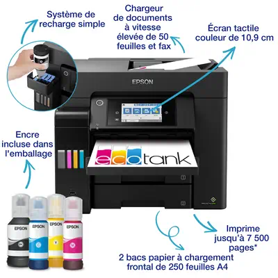 Epson EcoTank ET-5855 Jet d'encre A4 4800 x 2400 DPI 25 ppm Wifi - Multifonctions Jet d'encre - visuel 2