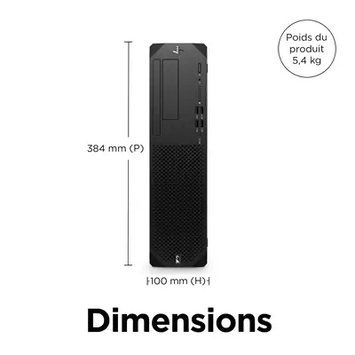 HP Z2 G9 Intel® Core™ i7 i7-14700 16 Go DDR5-SDRAM 1 To SSD NVIDIA T1000 Windows 11 Pro SFF Station  - Unité Centrale - visuel 8