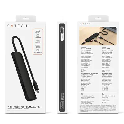 Satechi ST-P7SK hub & concentrateur USB Type-C 10000 Mbit/s Noir - Station d'accueil pour portable - visuel 7