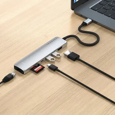 Satechi ST-P7SS hub & concentrateur USB Type-C 10000 Mbit/s Argent - Station d'accueil pour portable - visuel 7