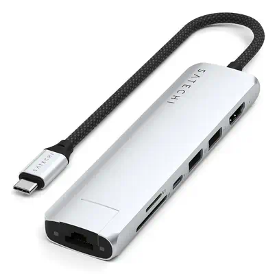 Satechi ST-P7SS hub & concentrateur USB Type-C 10000 Mbit/s Argent - Station d'accueil pour portable - visuel 1