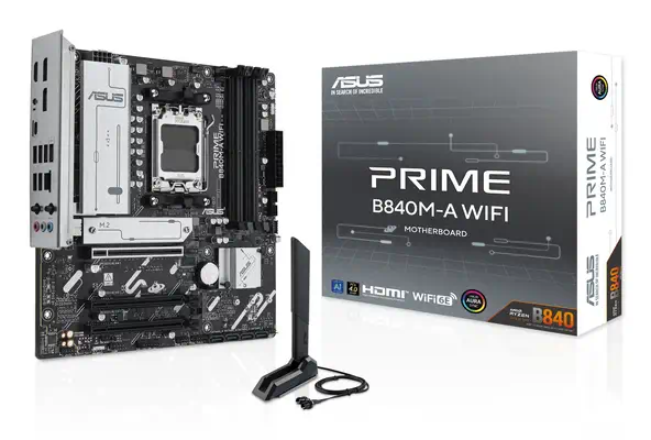 ASUS PRIME B840M-A WIFI AMD B840 Emplacement AM5 micro ATX - Asus - Carte mère - visuel 1