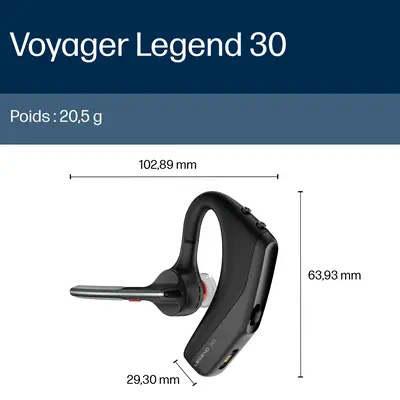 Micro-casque Poly Voyager Legend 30 Poly - visuel 1 - hello RSE - Commandes intelligentes pour des appels faciles