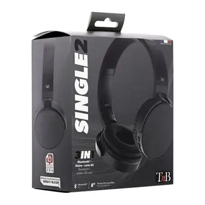 T'nB SINGLE 2 Casque Avec fil &sans fil Arceau Appels/Musique Bluetooth Noir - T'NB - Casque Micro - visuel 5