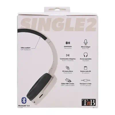 T'nB SINGLE 2 Casque Avec fil &sans fil Arceau Appels/Musique Bluetooth Rose - T'NB - Casque Micro - visuel 7
