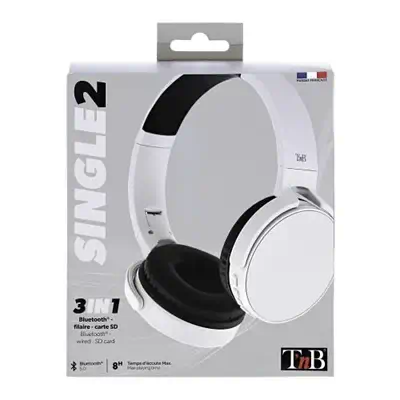 T'nB SINGLE 2 Casque Avec fil &sans fil Arceau Appels/Musique Bluetooth Gris - T'NB - Casque Micro - visuel 6