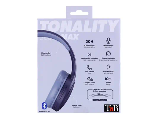 TNB TONALITY On-ear Bluetooth headphones T'NB - Casque Micro - visuel 3