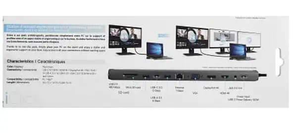 T'nB DSMST12V2 hub & concentrateur USB Type-C 5000 Mbit/s Aluminium - T'NB - Station d'accueil pour portable - visuel 7