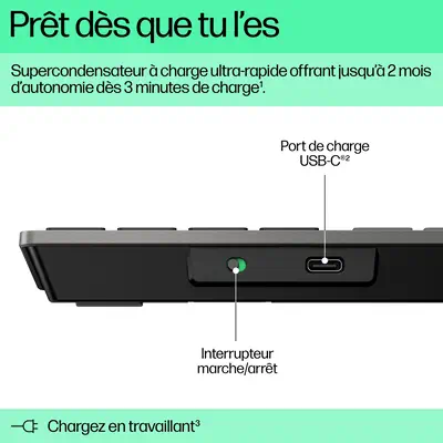 Clavier sans fil rechargeable multi-appareil HP 725 - visuel 8