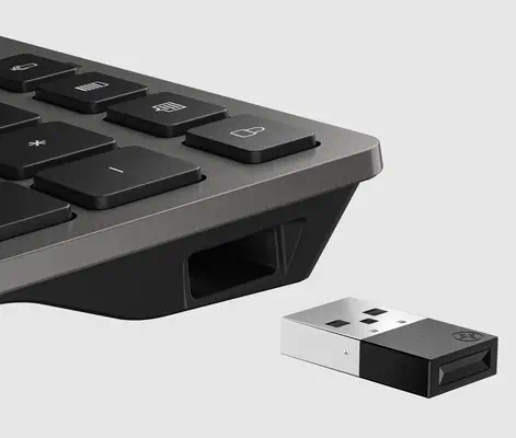 Clavier sans fil rechargeable multi-appareil HP 725 HP - visuel 1 - hello RSE - Basculez d’un appareil à l’autre en toute transparence