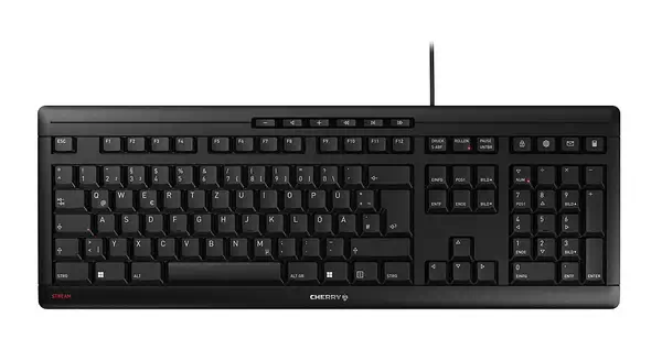 CHERRY STREAM clavier maison/bureau USB QWERTY Portuguais Noir, Gris - Clavier - visuel 1