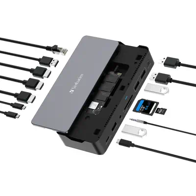 Verbatim CDS-15SSD Avec fil USB 3.2 Gen 1 (3.1 Gen 1) Type-C Noir, Gris - Station d'accueil pour portable - visuel 5