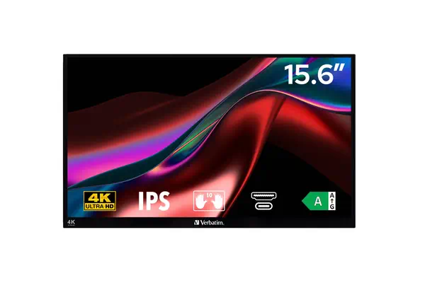 Verbatim 32238 écran plat de PC 39,6 cm (15.6") 3840 x 2160 pixels 4K Ultra HD LCD Écran tactile Noi - Ecran Ordinateur - visuel 3