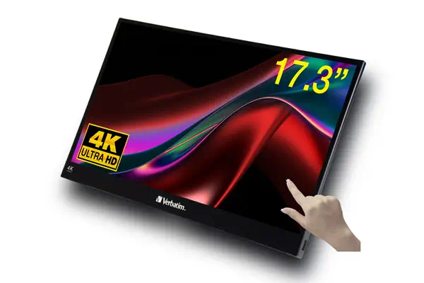 Verbatim 32239 écran plat de PC 43,9 cm (17.3") 3840 x 2160 pixels 4K Ultra HD LCD Écran tactile Noi - Ecran Ordinateur - visuel 1