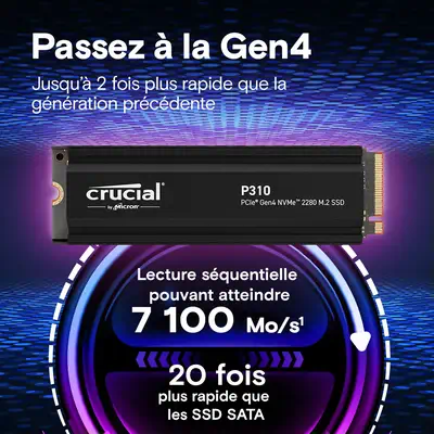 Crucial P310 2 To M.2 PCI Express 4.0 NVMe - Disque dur SSD - visuel 2