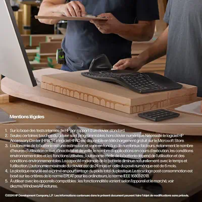 Clavier sans fil ergonomique HP 960 HP - visuel 1 - hello RSE - Choisissez votre méthode de connexion