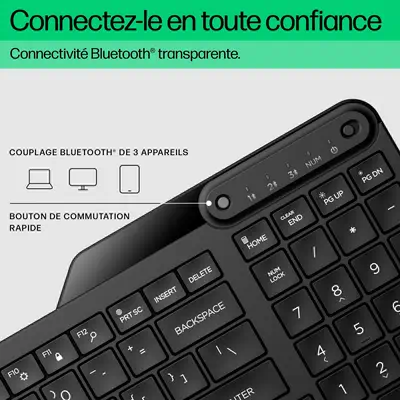 Clavier Bluetooth multi-périphériques HP 460 HP - visuel 1 - hello RSE - Alimenté par piles