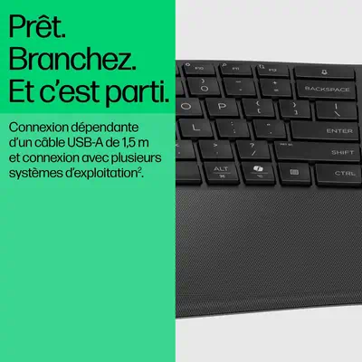 HP 480 CFT WD KBD clavier Maison USB Noir - Clavier - visuel 10