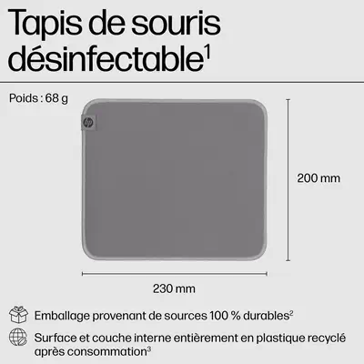 Tapis de souris désinfectable HP 100 HP - visuel 1 - hello RSE - Un design élégant et responsable